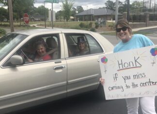 ‘Honk if you miss coming to the center’