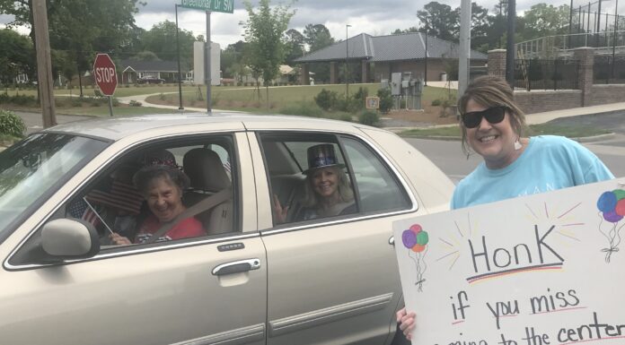 ‘Honk if you miss coming to the center’