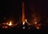 Abandoned house burns near Hanceville High School