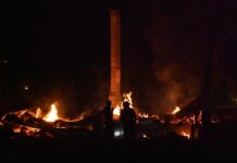 Abandoned house burns near Hanceville High School