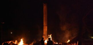 Abandoned house burns near Hanceville High School