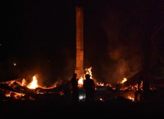 Abandoned house burns near Hanceville High School