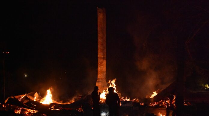 Abandoned house burns near Hanceville High School