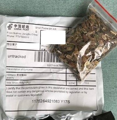 Unsolicited seed packages from China delivered to Alabama residents