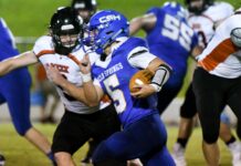 PREP FOOTBALL: Cold Springs holds off weather, Meek to win season opener 43-40