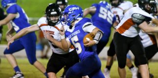 PREP FOOTBALL: Cold Springs holds off weather, Meek to win season opener 43-40