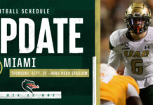 UAB at Miami football game changed to September 10