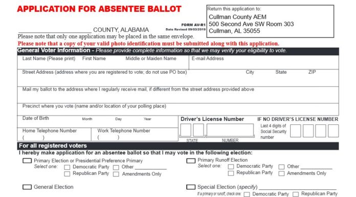 Absentee voting in Municipal, General Elections
