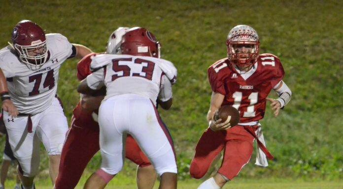 PREP FOOTBALL: Raiders run over Redskins 34-7