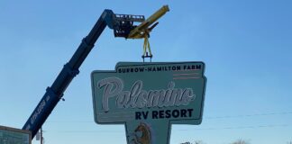 Sign goes up at Palomino RV Resort