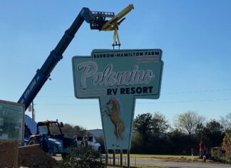 Sign goes up at Palomino RV Resort