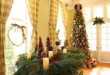 Holiday decorating with backyard greenery