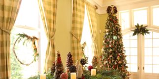 Holiday decorating with backyard greenery