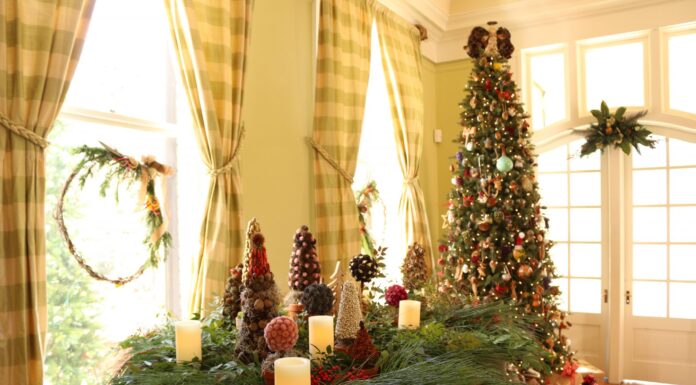 Holiday decorating with backyard greenery