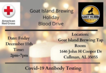 American Red Cross holiday blood drive at Goat Island Brewing Friday