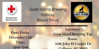 American Red Cross holiday blood drive at Goat Island Brewing Friday