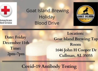 American Red Cross holiday blood drive at Goat Island Brewing Friday