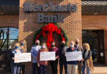Merchants Bank donates $21K to 3 local charities