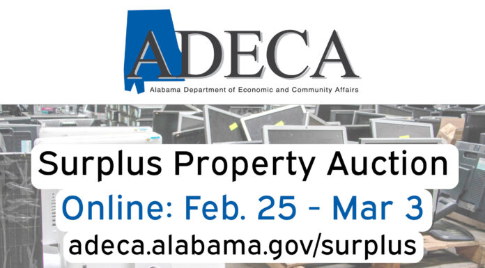 PUBLIC NOTICE: ADECA online state surplus property auction Feb. 25-March 3