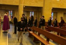 Socially-distant Ash Wednesday observed at St. Bernard Prep