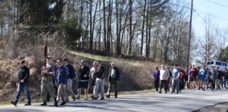 Catholic fraternal organization marches through Cullman County