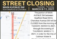 Portion of Main Ave SW will be closed March 11