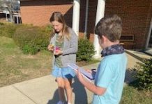 East Elementary fifth grade classes use Easter egg hunt to reinforce language lesson