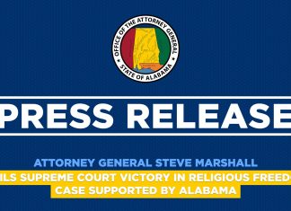 Attorney General Steve Marshall hails Supreme Court victory in religious freedom case supported by Alabama