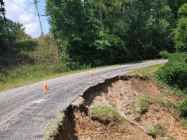 County Road 522 on Stouts Mountain damaged by weekend storms