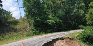 County Road 522 on Stouts Mountain damaged by weekend storms