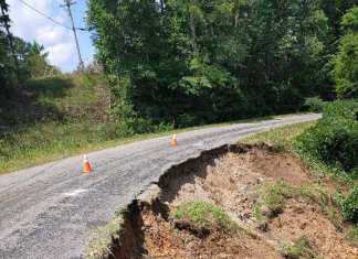 County Road 522 on Stouts Mountain damaged by weekend storms