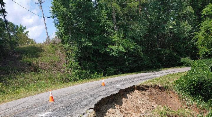 County Road 522 on Stouts Mountain damaged by weekend storms