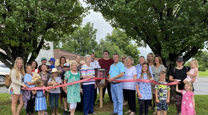 Little Free Public Library ribbon cutting in Hanceville