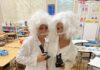 East Elem. teachers kick off year dressed as Einstein for science class