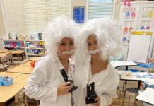 East Elem. teachers kick off year dressed as Einstein for science class