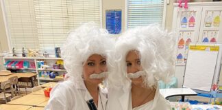 East Elem. teachers kick off year dressed as Einstein for science class