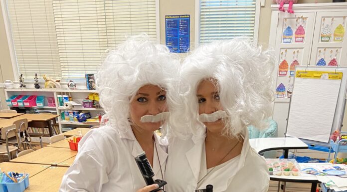 East Elem. teachers kick off year dressed as Einstein for science class
