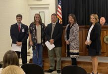 Cullman City Board of Education recognizes Cullman City School’s America’s First Teacher of the Month Christopher Smith at Tuesday meeting