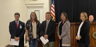 Cullman City Board of Education recognizes Cullman City School’s America’s First Teacher of the Month Christopher Smith at Tuesday meeting