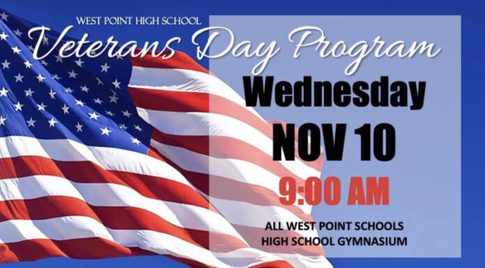 West Point High School Veteran’s Day program set for Nov. 10