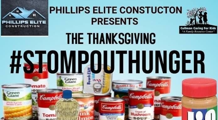 Cullman Caring for Kids and Phillips Elite Construction create the ‘Stomp Out Hunger!’ campaign to feed families in need for Thanksgiving