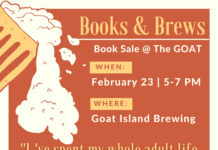Books and Brews book sale event to be held at Goat Island Brewing February 23