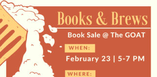 Books and Brews book sale event to be held at Goat Island Brewing February 23
