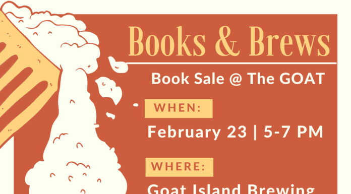 Books and Brews book sale event to be held at Goat Island Brewing February 23