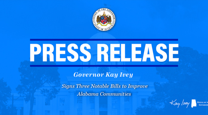 Governor Ivey signs three notable bills to improve Alabama communities
