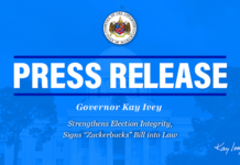 Governor Ivey strengthens election integrity, signs “Zuckerbucks” bill into law