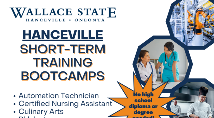 Wallace State’s free short-term training programs hosting new boot camps later this month, including Oneonta