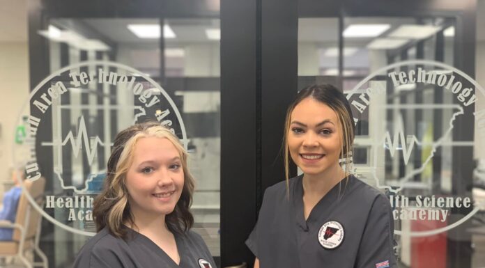 CATA Health Science seniors Riley Daugherty and Briece Buxton obtain Nurse Aide Certification