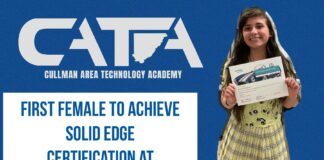Kursten Putman becomes first female student to achieved Solid Edge Certification at CATA