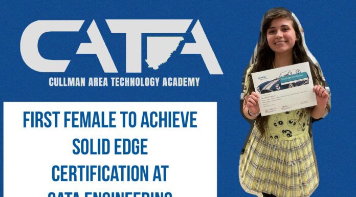 Kursten Putman becomes first female student to achieved Solid Edge Certification at CATA